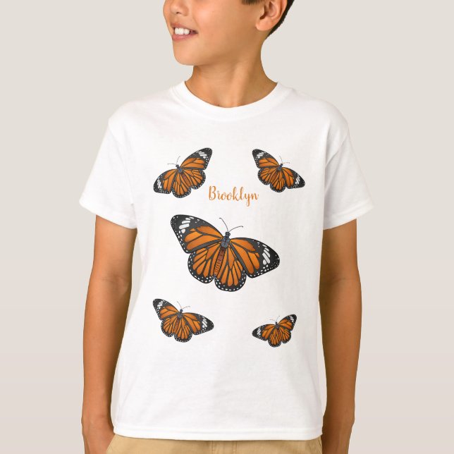 Monarchschmetterling-Cartoon T-Shirt (Vorderseite)