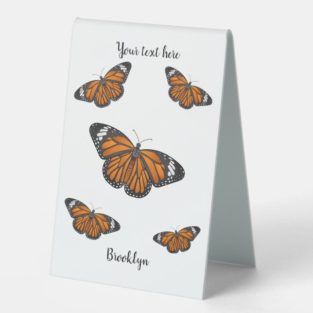 Monarchschmetterling-Cartoon Tischaufsteller (Vorderseite)