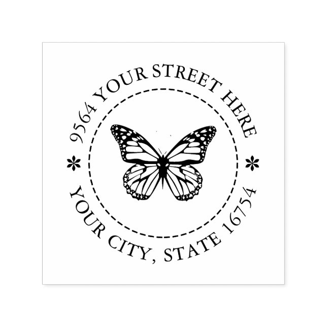Monarchschmetterling, Eigene Adresse Permastempel (Design)