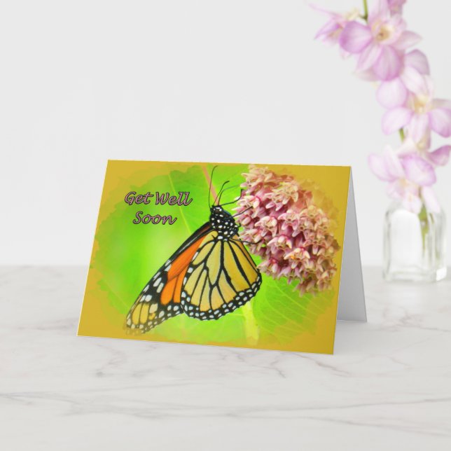Monarchschmetterling erhält Wohlfühlkarte Karte (Orchidee)