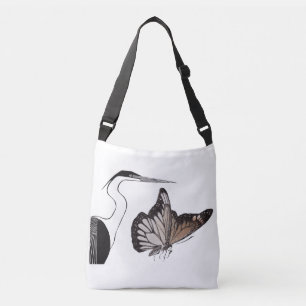 Monarchschmetterling mit Egret Tragetaschen Mit Langen Trägern