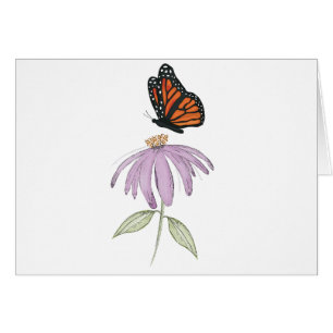 Monarchschmetterling mit Lila Kone-Blume