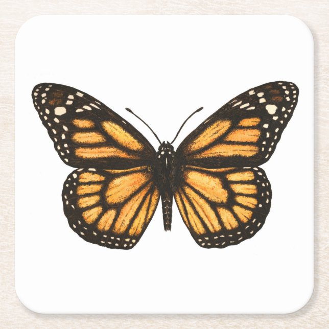 Monarchschmetterling Rechteckiger Pappuntersetzer (Vorderseite)