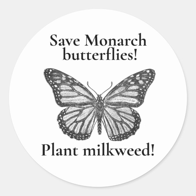 Monarchschmetterling Runder Aufkleber (Vorderseite)