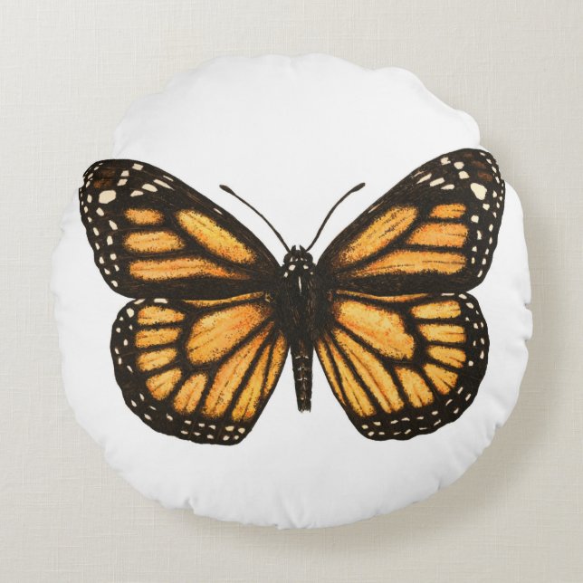 Monarchschmetterling Rundes Kissen (Vorderseite)