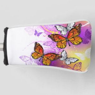 Monarchschmetterlinge auf Lila Hintergrund Golf Headcover