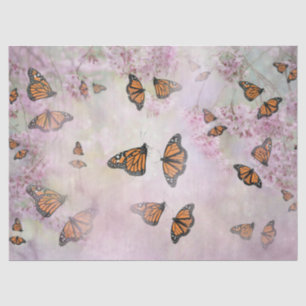 Monarchschmetterlinge blühen seidenpapier