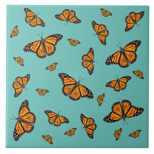 Monarque papillons carreaux céramique (Devant)