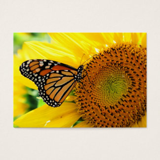 Monarque sur un tournesol, carte de profil