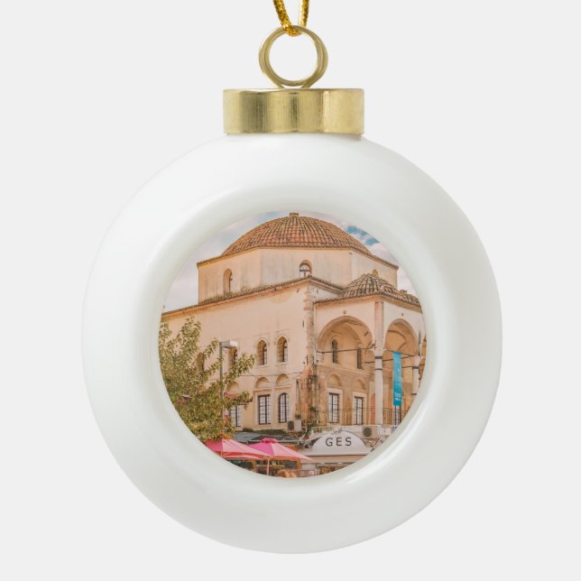 Monastiraki-Platz, Athen, Griechenland Keramik Kugel-Ornament (Vorderseite)
