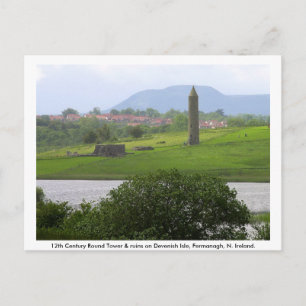 Monastischer Turm & Ruinen, devenesische Insel Postkarte