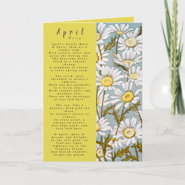 Monat April Geboren in Prose Blume Card Karte (Vorderseite)