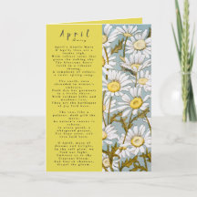 Monat April Geboren in Prose Blume Card