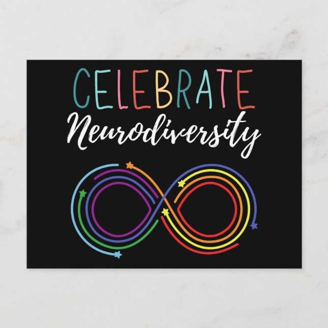 Monat der Aufklärung über Autismus Celebrate Neuro Ankündigungspostkarte (Vorderseite)