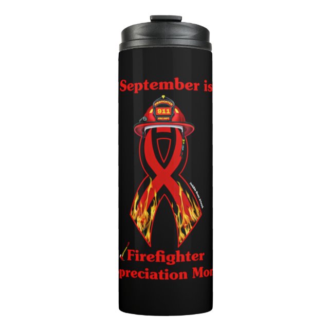 Monat der Aufwertung des Feuerwehrmanns Thermosbecher (Vorderseite)