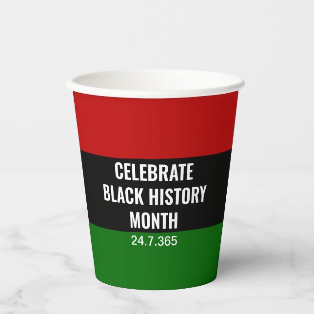 Monat der benutzerdefinierten Pan African Black Hi Pappbecher (Vorderseite)