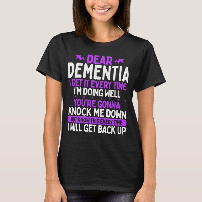 Monat der Bewusstseinsbildung bei Demenz Lila Alzh T-Shirt (Vorderseite)