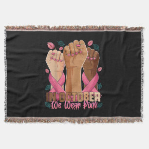 Monat der Brustkrebserkrankung Im Oktober tragen w Decke