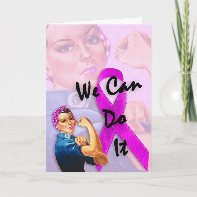 Monat der Brustkrebserkrankung, Rosie the Riveter Karte (Vorderseite)
