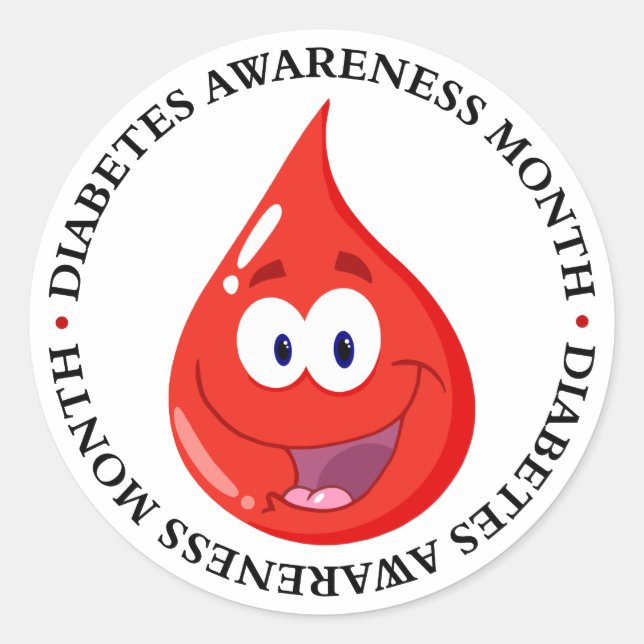 Monat der Diabetes-Bewusstsein Runder Aufkleber (Vorderseite)