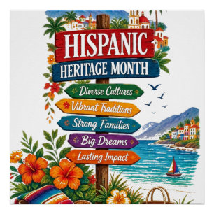 Monat der hispanischen Kultur an der Küste Poster