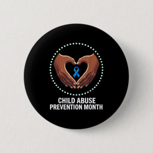 Monat der Kinderprävention blaues Band Bewusstsein Button