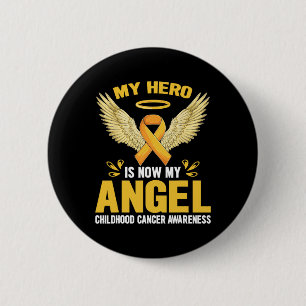 Monat der Kindheit Krebs-Bewusstsein mein Held ist Button