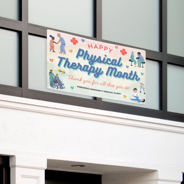 Monat der Physiotherapie Banner (Äußeres Gebäude)