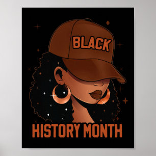 Monat der schwarzen Geschichte Afro Melanin Schwar Poster