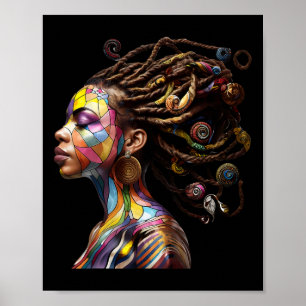 Monat der schwarzen Geschichte Loc'd Haar Kunst Sc Poster