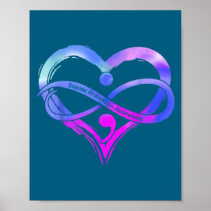 Monat der Suizidpräventionsaufklärung Teal Lila Ba Poster