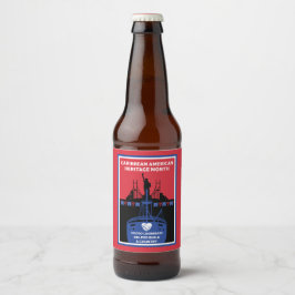 Monat des karibischen Amerikanischen Kulturerbes Bierflaschenetikett
