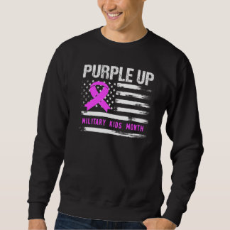 Monat des Militärkindes Lila amerikanische Fla Sweatshirt