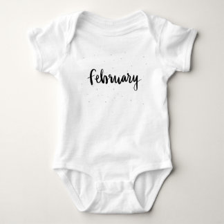 Monat Februar Baby Body Anzug Strampler