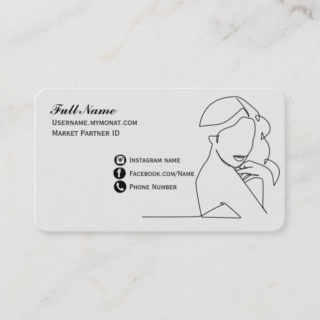 MONAT Fem Design Business Card Visitenkarte (Vorderseite)