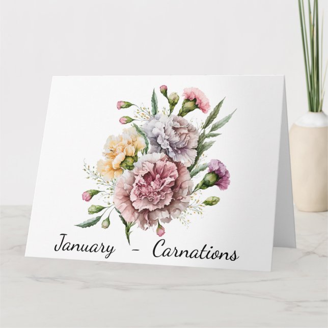 Monat Januar Geburtskarte Karte (Vorderseite)