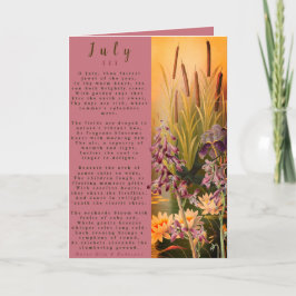 Monat Juli Geboren in Prosa Blume Karte