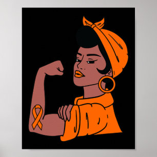 Monat Orange Ribbon Krieger Frauen Geschenk Poster