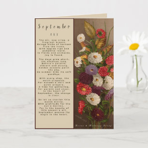 Monat September Geboren in Prose Blume Card Karte