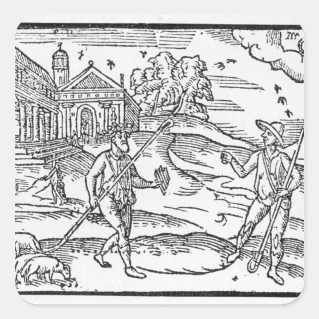 Monat September 'The Shepherdes Calender' Quadratischer Aufkleber (Vorderseite)