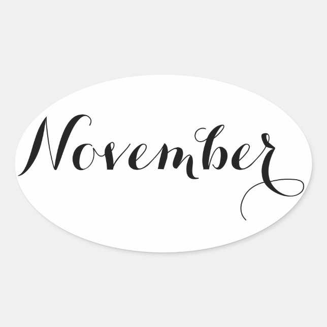 Monat Sticker: November Ovaler Aufkleber (Vorderseite)