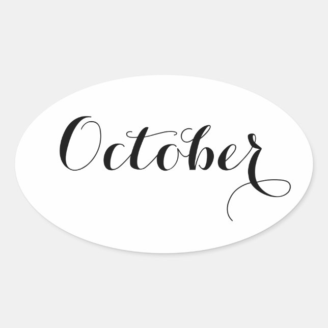 Monat Sticker: Oktober Ovaler Aufkleber (Vorderseite)