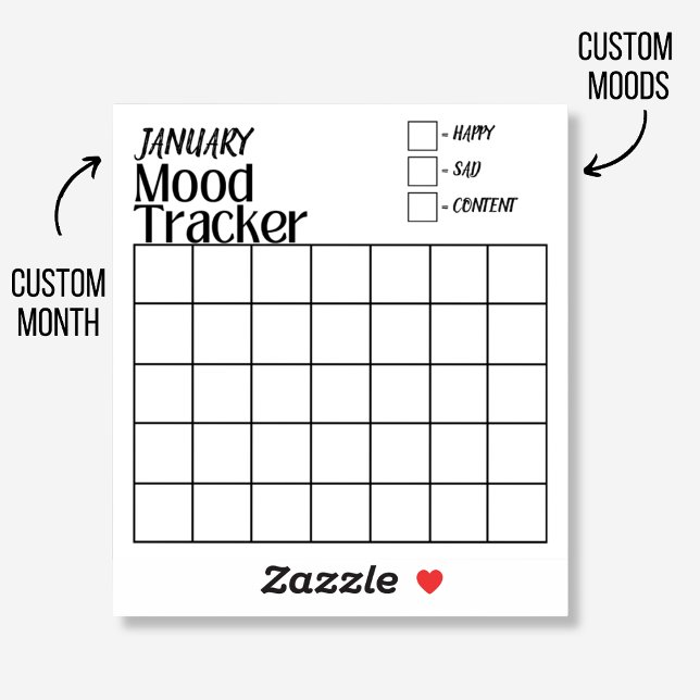 Monat und Stimmung nach Maß | Smoking Tracker Stic Aufkleber (Monthly mood tracker sticker with customized moods for your bullet journal.)