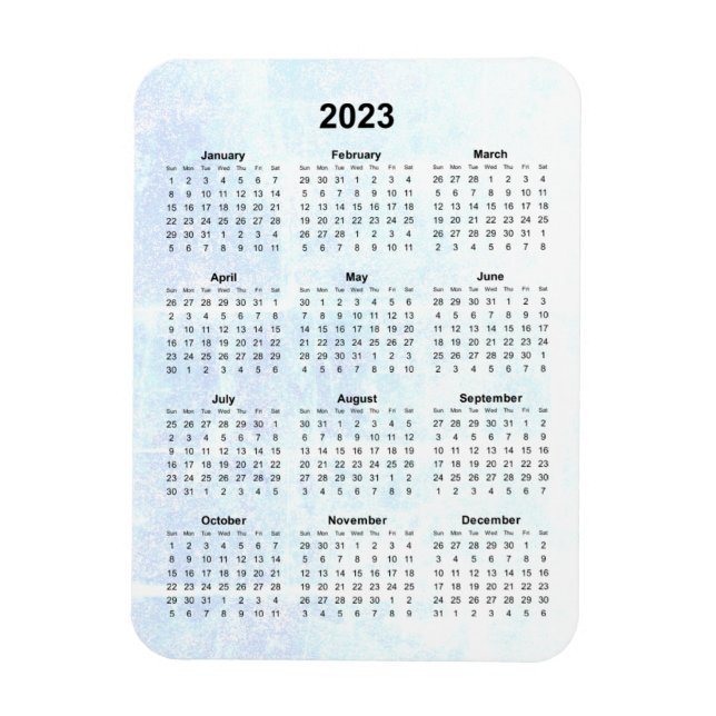 Monatlich 2023 Kalender Magnet Texturiert (Vertikal)