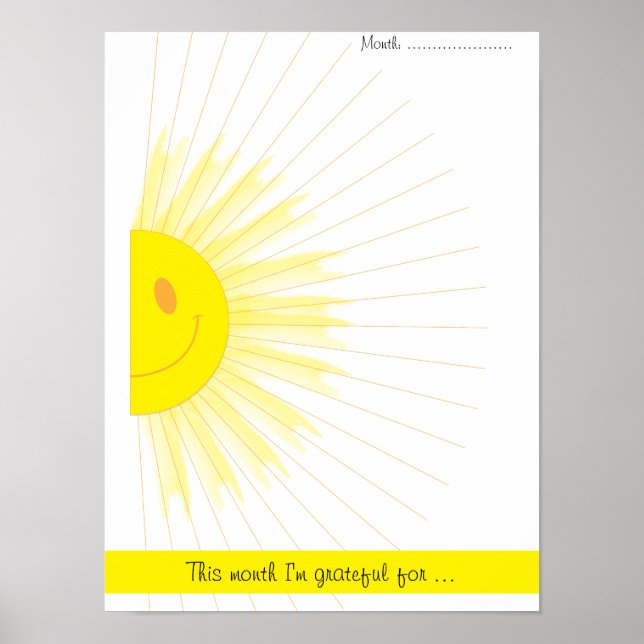Monatliche Dankbarkeit Gedächtnisrennen Sonnensche Poster (Vorne)