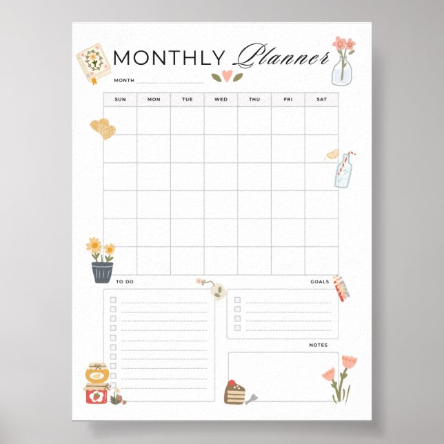 Monatliche Planer Druckmaschine Organisator Mama b Poster (Vorne)