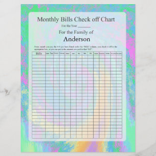Monatliche Rechnungen Karo der Chart-Pastel-Gestal