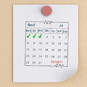 Monatlicher Bullet Journal Kalender Habit Tracker  Gummistempel
