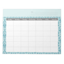 Monatlicher Damaskalenplan Notepad