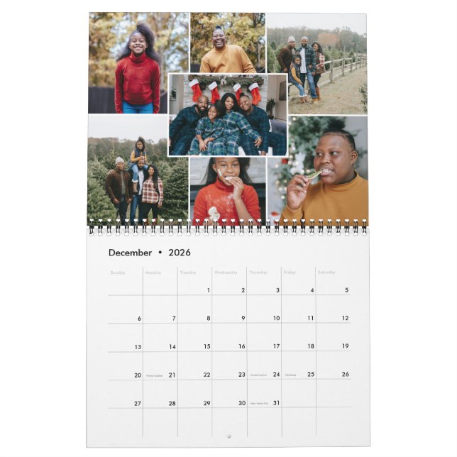 Monatlicher Fotokalender für 7 Fotos der Familie Kalender (Dez 2026)